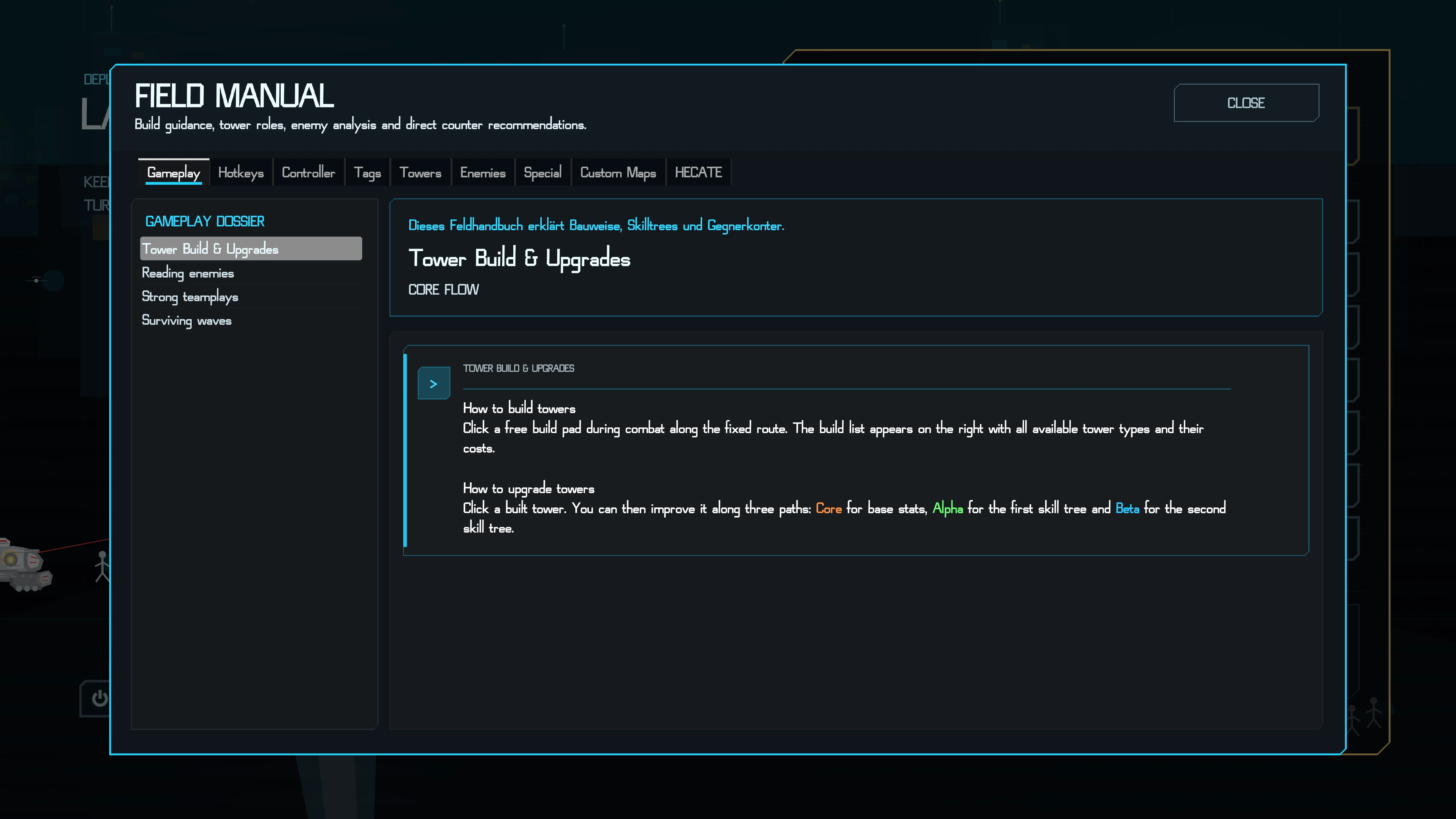 The field manual with gameplay instructions.